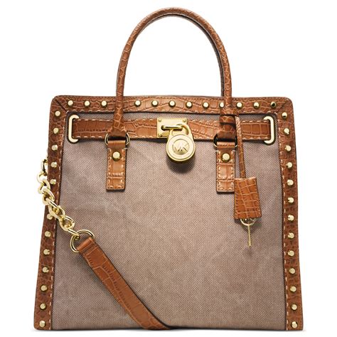 michael kors large studded hamilton tote